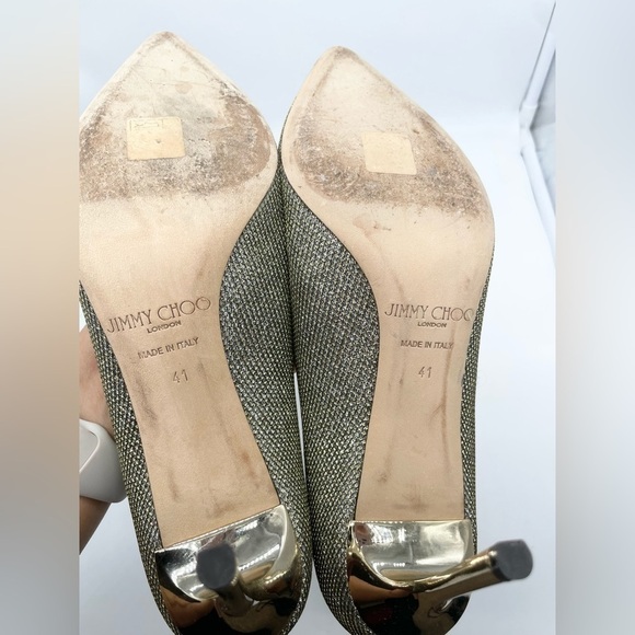 Jimmy Choo Gold Glitter Romy 100mm pumps EU41 - Picture 5 of 11